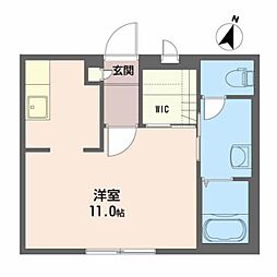 シャーメゾンカスケード 1階ワンルームの間取り