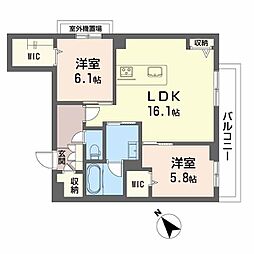 Ｒｅｆｉａｎｔ東谷山 3階2LDKの間取り