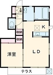 シャーメゾン高田井A 1LDKの間取図画像