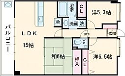 JR豊肥本線 光の森駅 徒歩12分の賃貸マンション 6階3LDKの間取り