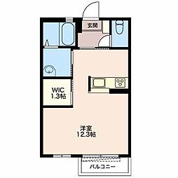 アールＭ．Ｋ Ｂ 1階ワンルームの間取り