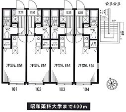 ルペールＥ 1階ワンルームの間取り