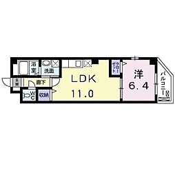 プルミエール秋葉原 2階1LDKの間取り