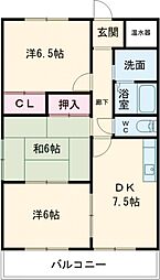 長島スカイハイツ 3DKの間取図画像