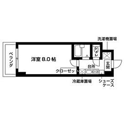 クオーレ南草津 1階1Kの間取り