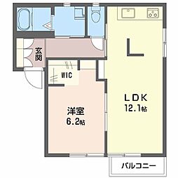 アクシス 2階1LDKの間取り