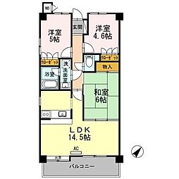 ウィステリアブロッサム 1階3LDKの間取り