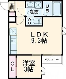 GRANDTIC武蔵塚 1階1LDKの間取り
