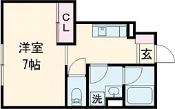 JR豊肥本線 原水駅 4.6kmの賃貸アパート 1階1Kの間取り