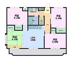 グランデル　Ｃ 3階4LDKの間取り