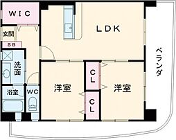 ロイヤルハイツ石黒 11階2LDKの間取り