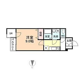 センチュリーハイツ奥田 1Kの間取図画像