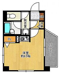 ダイアパレスエクセーブル九州大学前 ワンルームの間取図画像