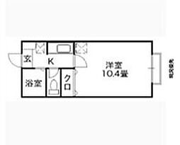 ブライトリー88　VII 1階1Kの間取り