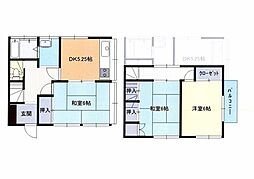 東大和市高木貸家 1階3DKの間取り