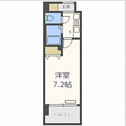 エスリード三宮 7階1Kの間取り