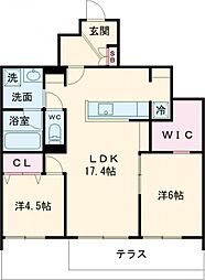 COMFORT FOREST.翠 1階2LDKの間取り