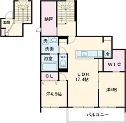COMFORT FOREST.翠 2階2LDKの間取り