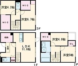 クラージュカサブランカA 4LDKの間取図画像