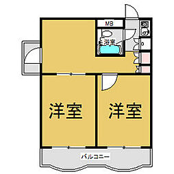 ラフォーレ八事 3階2DKの間取り