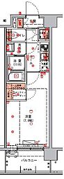 ハーモニーレジデンス東京アーバンスクエア#002 1Kの間取図画像