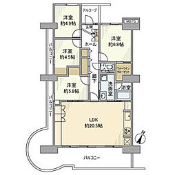 スペクトル尾張瀬戸 5階4LDKの間取り