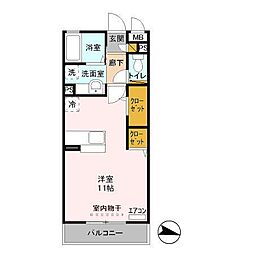 アインスフォーゲル ワンルームの間取図画像
