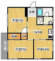 昭和ビル 5階3DKの間取り