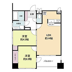 グランパーク天神 2LDKの間取図画像