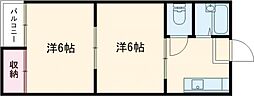 コーポウィーグル　Ｎｏ．2 2階2Kの間取り