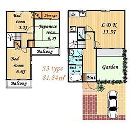 ブリージングタウン百草園 1階3LDKの間取り