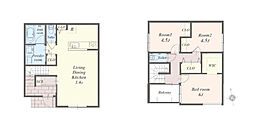 蒲郡市清田町　戸建て賃貸 1階3LDKの間取り