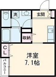 JR豊肥本線 肥後大津駅 徒歩15分の賃貸アパート 1階1Kの間取り