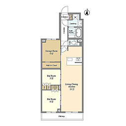 アジールコート練馬中村橋 1階2SLDKの間取り