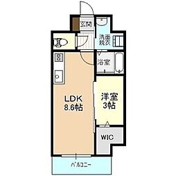 IRMSIII 7階1LDKの間取り