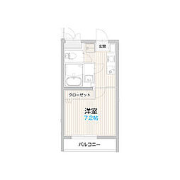 アルビレオ初回保証料無料&火災保険1年分無料キャンペーン 4階1Kの間取り