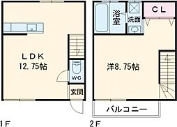 メゾン・ド・セナ 1階1LDKの間取り