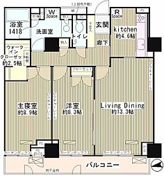 パーク・アヴェニュー神南 2LDKの間取図画像
