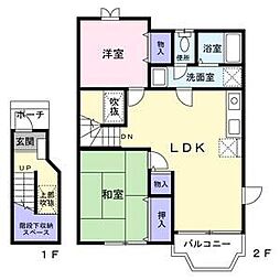 ベリエセゾンB 2階2LDKの間取り