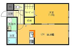 YKビル 1LDKの間取図画像