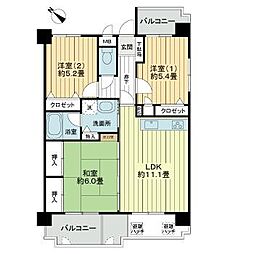 ライオンズマンション泊高橋 4階3LDKの間取り