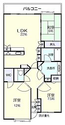 フローレンス御手船場町グランドアーク 9階3LDKの間取り