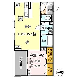 ラルゴ白山通り 1階1LDKの間取り
