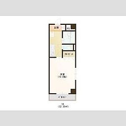 エルスタンザ河原町 2階1Kの間取り