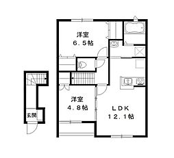 グランドソレイユ 2LDKの間取図画像