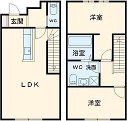 ライツタウン皆瀬 1階2LDKの間取り