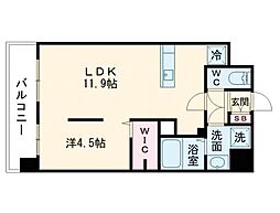 ＩＳＭ水前寺 8階1LDKの間取り
