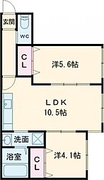 グランフォート明石城北 2LDKの間取図画像