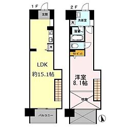 カスタリア伏見 1LDKの間取図画像