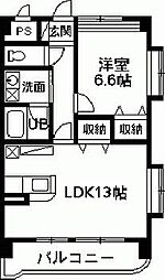 マンションエスポワール 4階1LDKの間取り